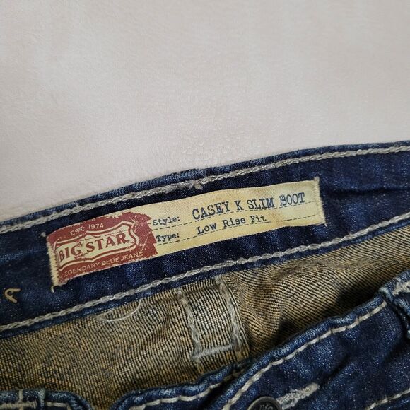 Big Star Casey K Slim Boot Low Rise Womens 28XL 32X25 Blue Jeans Bootcut Ankle - Picture 7 of 15